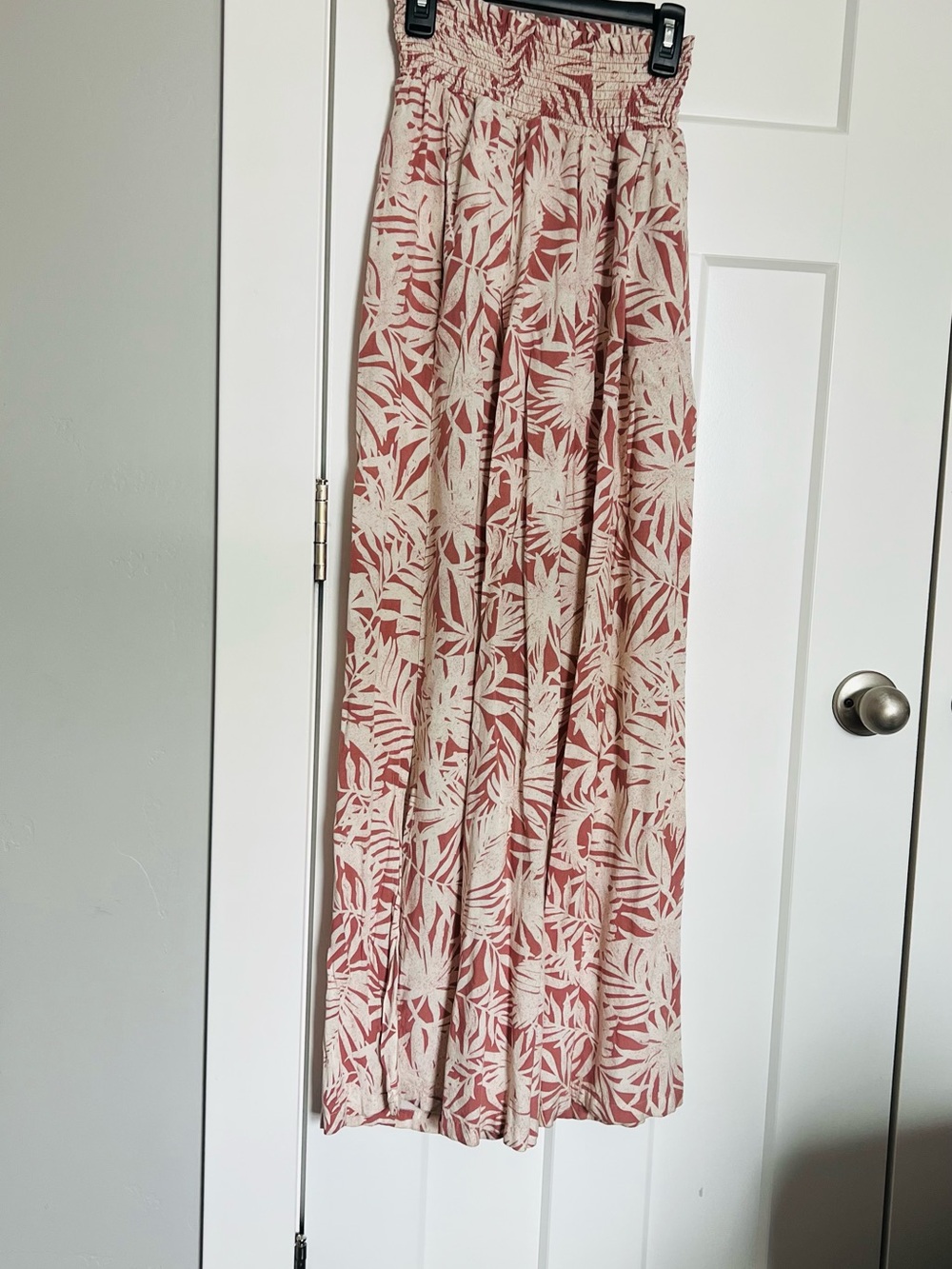 Charlotte Russe Cream and Dusty Rose Smocked bottoms.